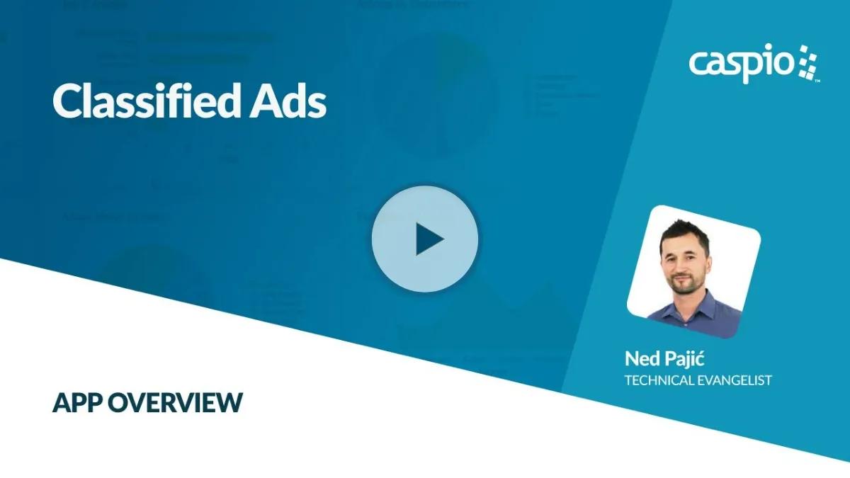 Video overview of Caspio's Classified Ads app.